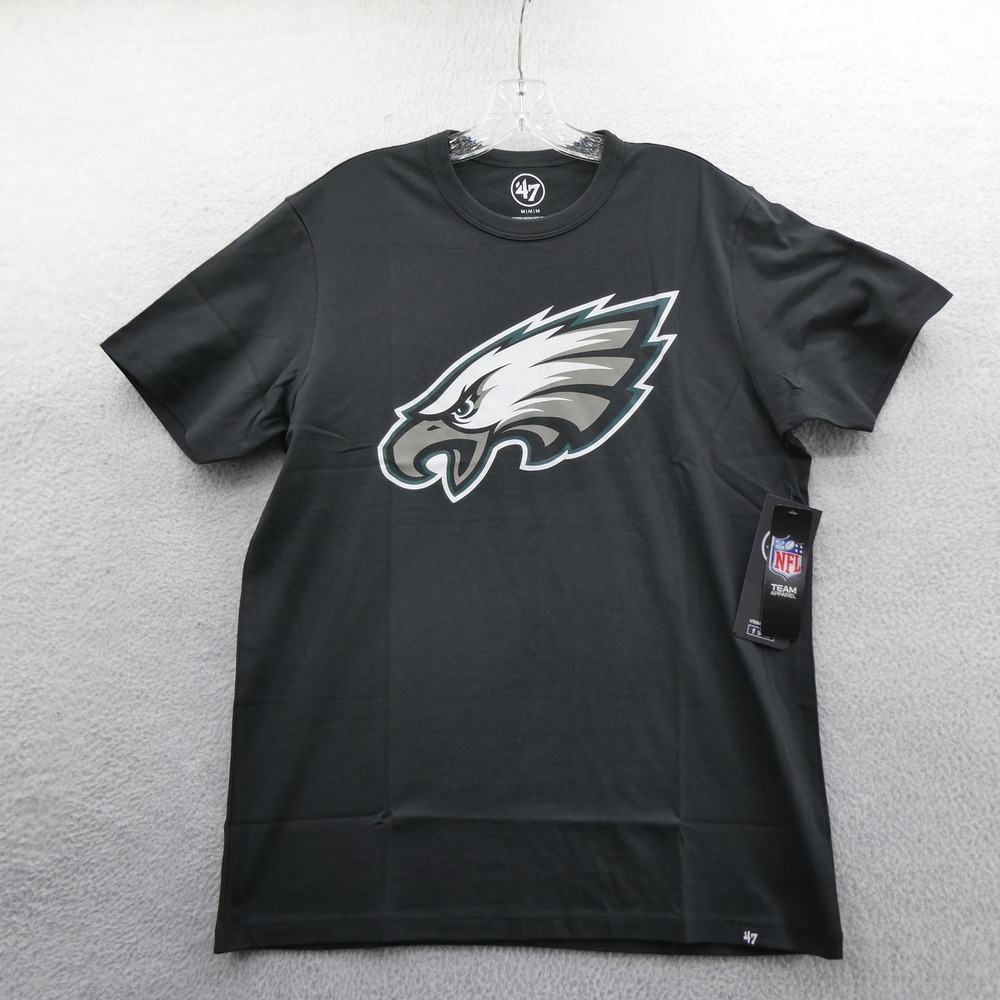 47 Brand Shirt Mens Medium Philadelphia Eagles Black Short Sleeve Cotton NFL